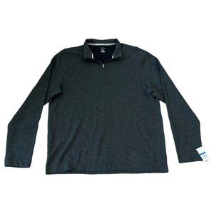 Van Heusen Men Big & Tall XL Dark Iron Gate 1/4 Zip Ottoman Pullover Sweatshirt